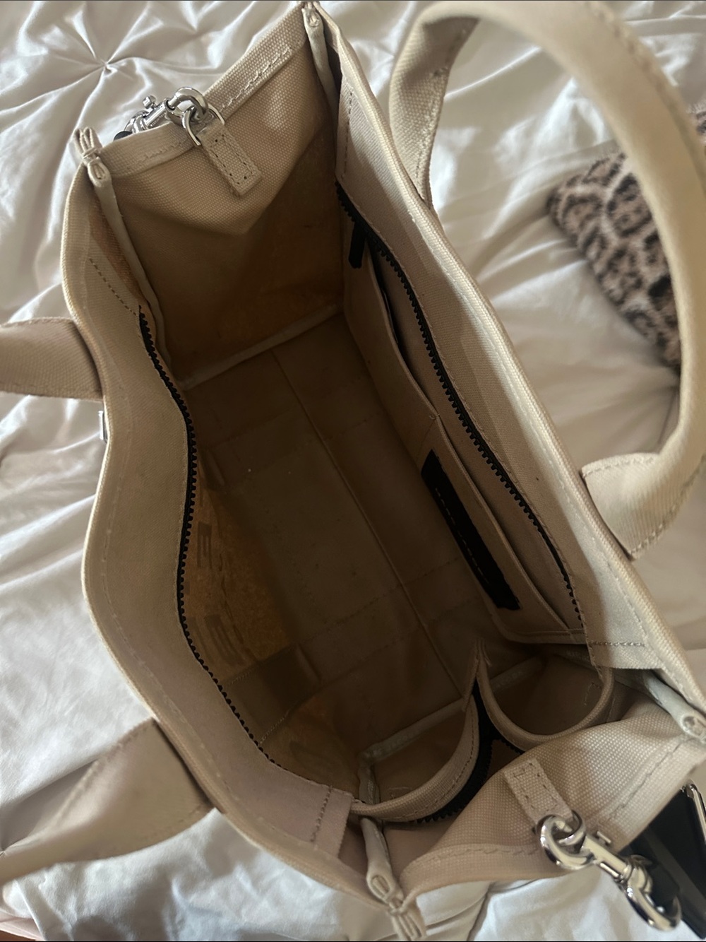 Marc Jacobs Beige Canvas Tote with Black Shoulder Strap - Picture 2 of 5